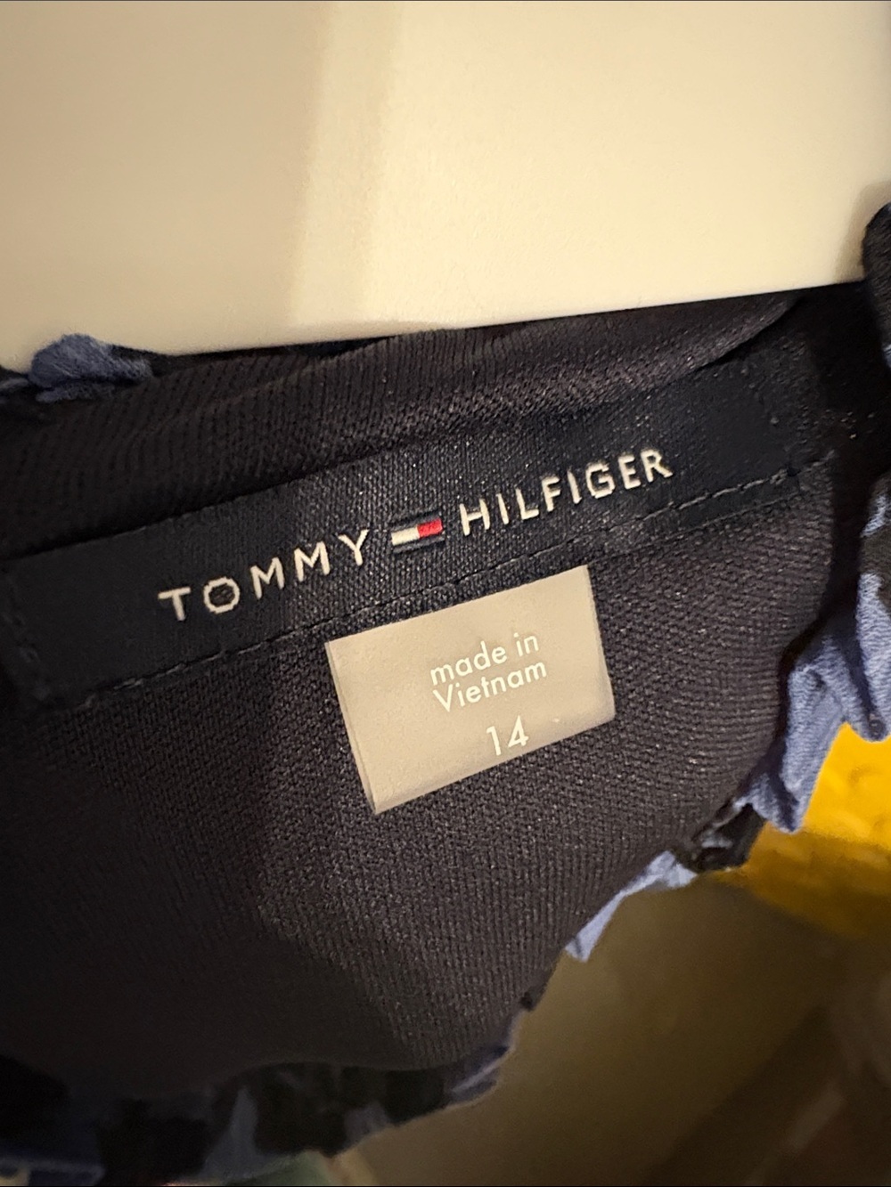 Tommy Hilfiger Blue Dress with Black Floral Print - Picture 4 of 5